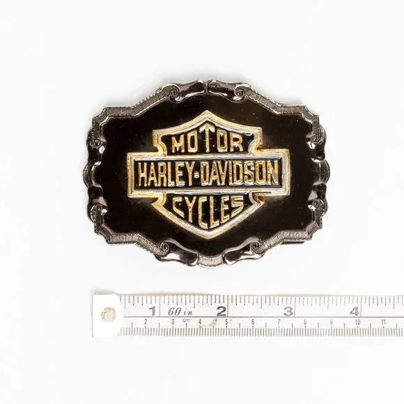 Rare Vtg Harley Davidson 70's Black Buckle - Picture 4 of 4